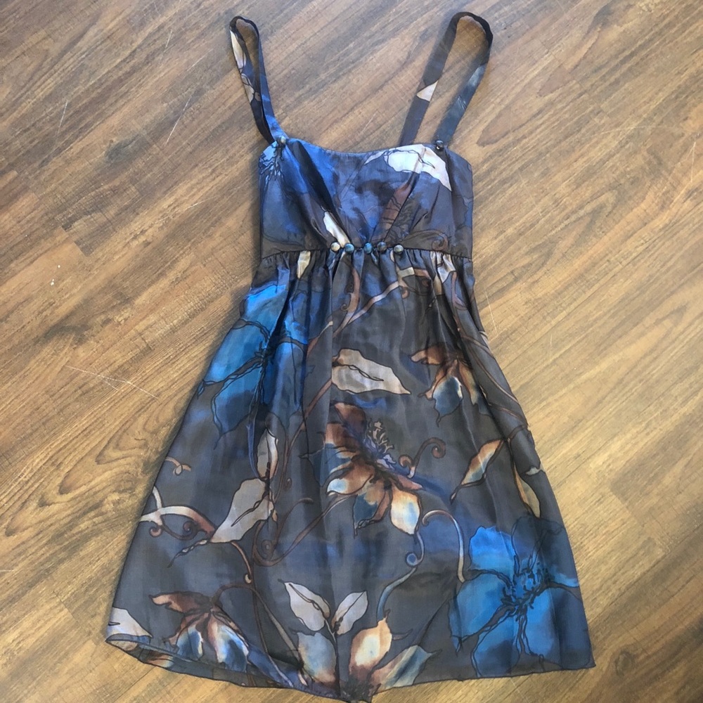 Printed silk mini dress - black halo